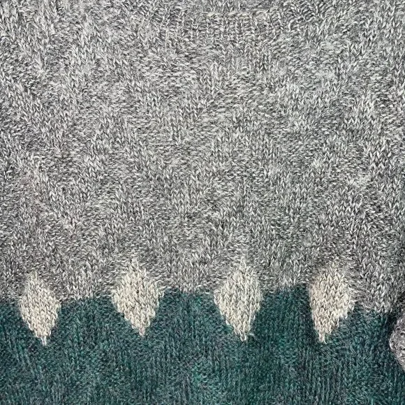 Valentino Uomo Mens Sweater Green Gray Size Medium Vintage Wool Mohair Nylon